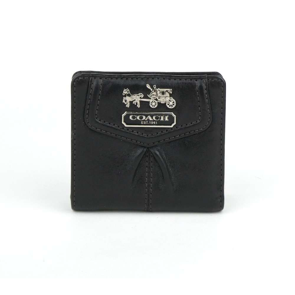Coach Madison Black Leather Small Bifold Wallet